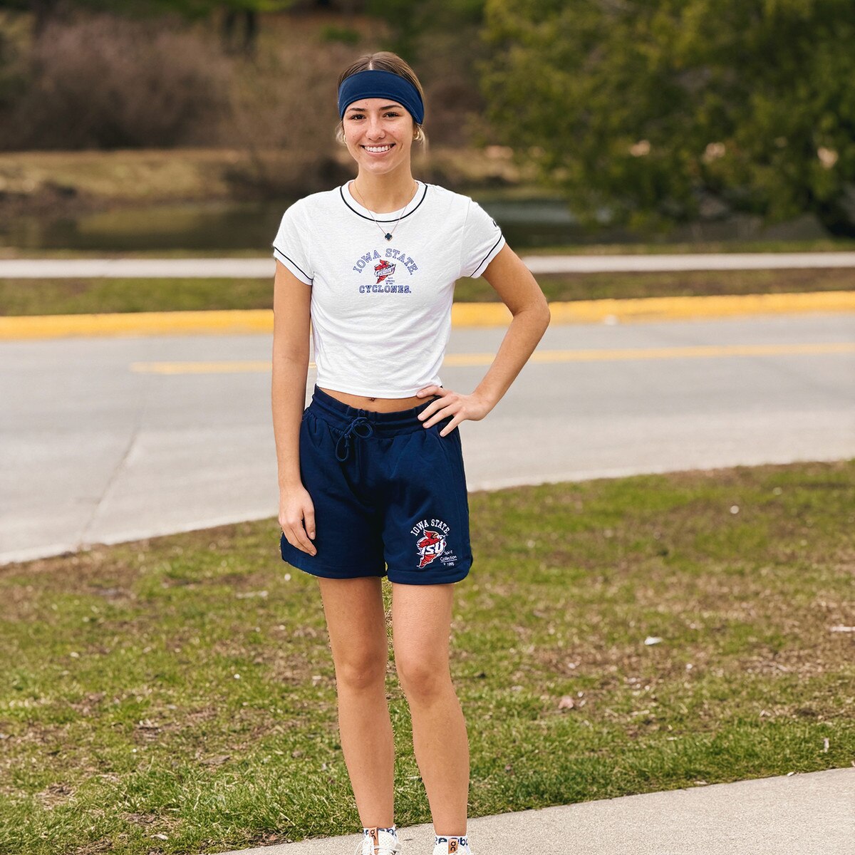 Champion Women's Spirit Collection White Short Sleeve Baby Tee SMU